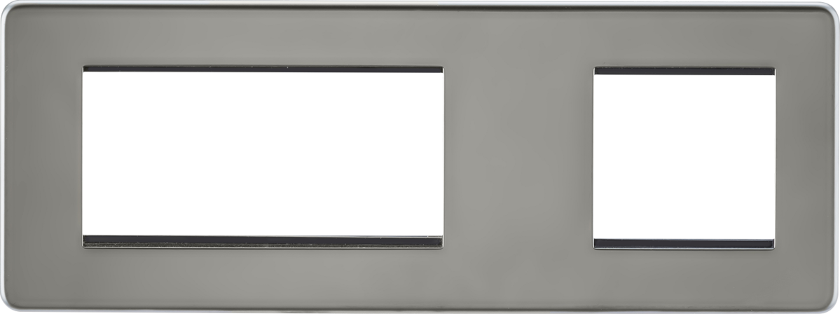 Knightsbridge SF6GBN 6 Gang 2 & 4 Module Euromodule Faceplate Black Nickel