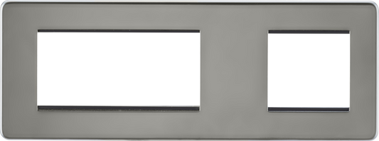 Knightsbridge SF6GBN 6 Gang 2 & 4 Module Euromodule Faceplate Black Nickel