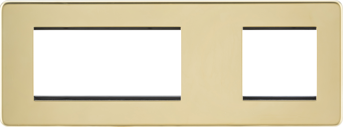 Knightsbridge SF6GPB 6 Gang 2 & 4 Module Euromodule Faceplate Polished Brass