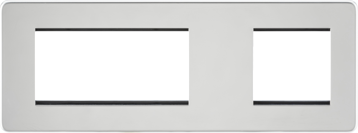 Knightsbridge SF6GPC 6 Gang 2 & 4 Module Euromodule Faceplate Polished Chrome