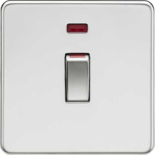 Knightsbridge SF81MNPC 1 Gang 45A DP Switch with Neon Polished Chrome