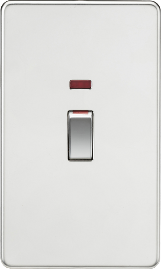 Knightsbridge SF82MNPC 2 Gang 45A DP Switch with Neon Polished Chrome