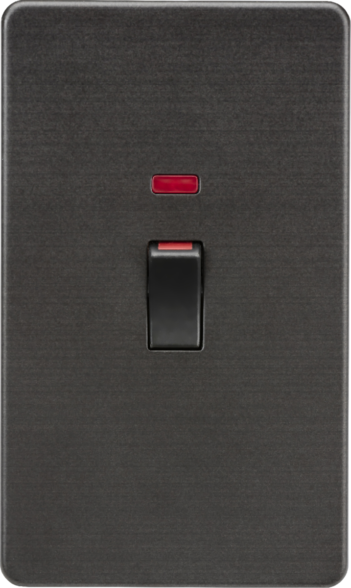 Knightsbridge SF82MNSB 2 Gang 45A DP Switch with Neon Smoked Bronze