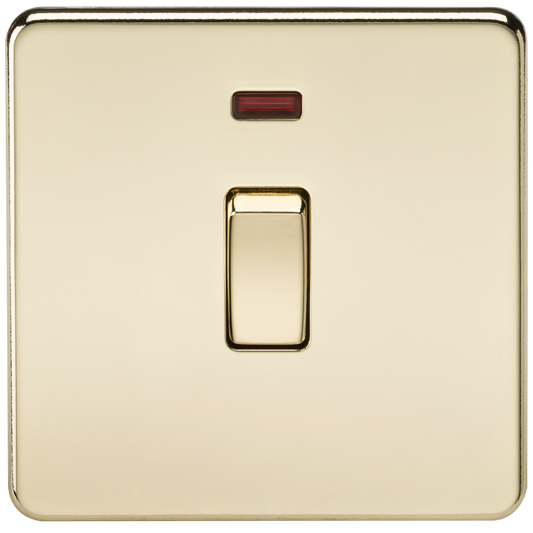 Knightsbridge SF8341NPB 1 Gang 20A DP Switch with Neon Polished Brass