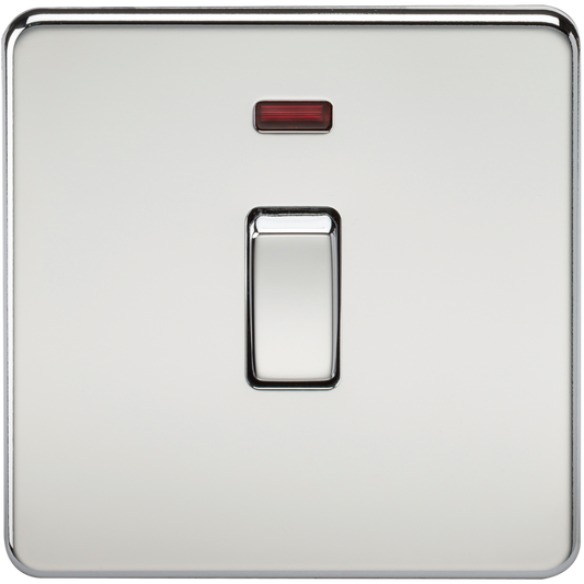 Knightsbridge SF8341NPC 1 Gang 20A DP Switch with Neon Polished Chrome