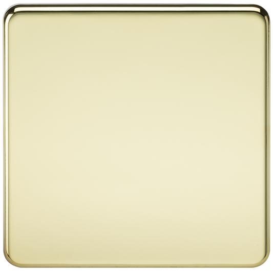 Knightsbridge SF8350PB 1 Gang Blank Plate Polished Brass