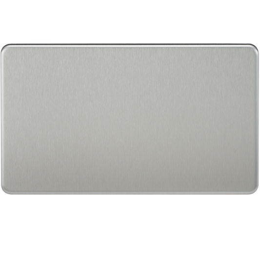 Knightsbridge SF8360BC 2 Gang Blank Plate Brushed Chrome