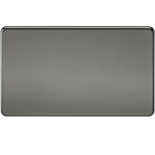 Knightsbridge SF8360BN 2 Gang Blank Plate Black Nickel