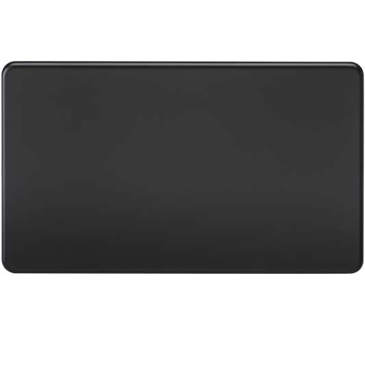 Knightsbridge SF8360MB 2 Gang Blank Plate Matt Black