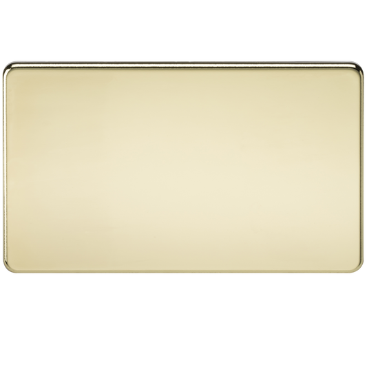 Knightsbridge SF8360PB 2 Gang Blank Plate Polished Brass