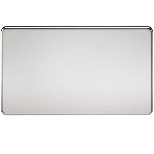 Knightsbridge SF8360PC 2 Gang Blank Plate Polished Chrome