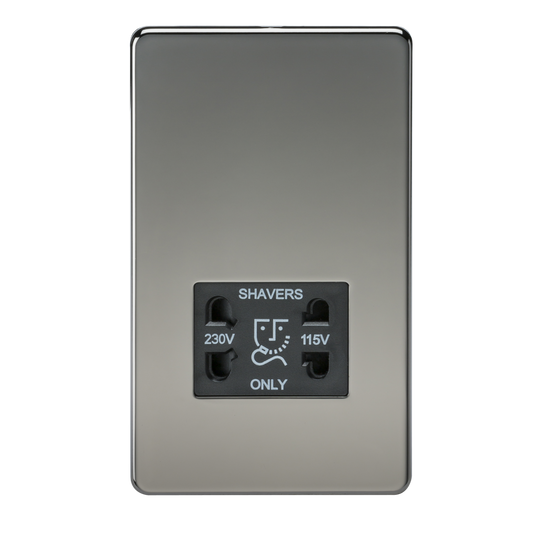 Knightsbridge SF8900BN Dual Voltage 115/230V 20VA Shaver Socket Black Nickel