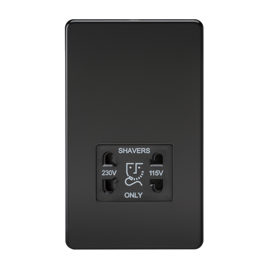 Knightsbridge SF8900MB Dual Voltage 115/230V 20VA Shaver Socket Matt Black