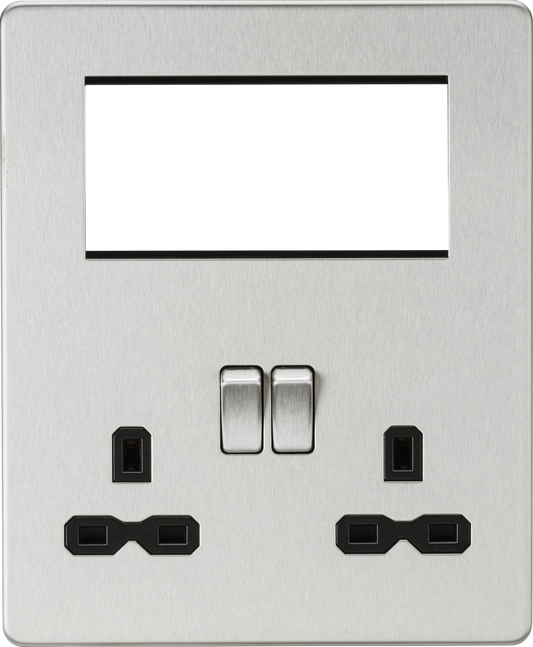 Knightsbridge SFR194BC 1 x 2 Gang 13A DP Switched Socket & 4x Module Half Size Multimedia Faceplate