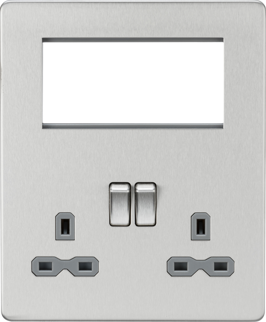 Knightsbridge SFR194BCG 1 x 2 Gang 13A DP Switched Socket & 4x Module Half Size Multimedia Faceplate