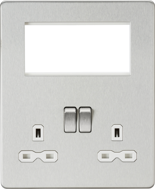 Knightsbridge SFR194BCW 1 x 2 Gang 13A DP Switched Socket & 4x Module Half Size Multimedia Faceplate