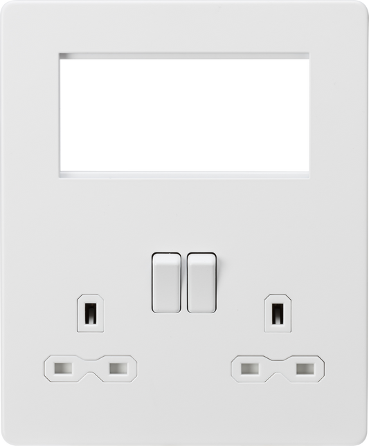 Knightsbridge SFR194MW 1 x 2 Gang 13A DP Switched Socket & 4x Module Half Size Multimedia Faceplate