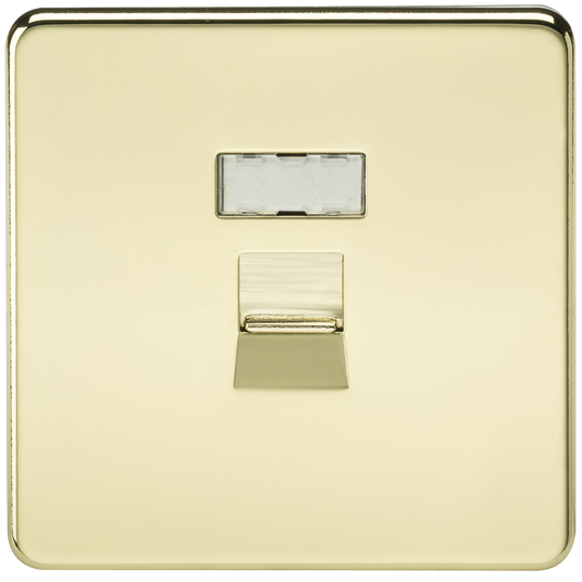 Knightsbridge SFRJ45PB 1 Gang RJ45 CAT 5 Outlet Polished Brass