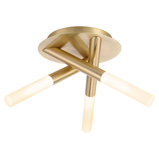 Forum SPA-20829-SBRS Crux 3 x G9 Tubular Ceiling Light IP44 Satin Brass