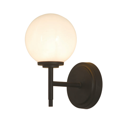 Forum SPA-31306-MBLK Porto G9 Opal Globe Wall Light IP44 Matt Black
