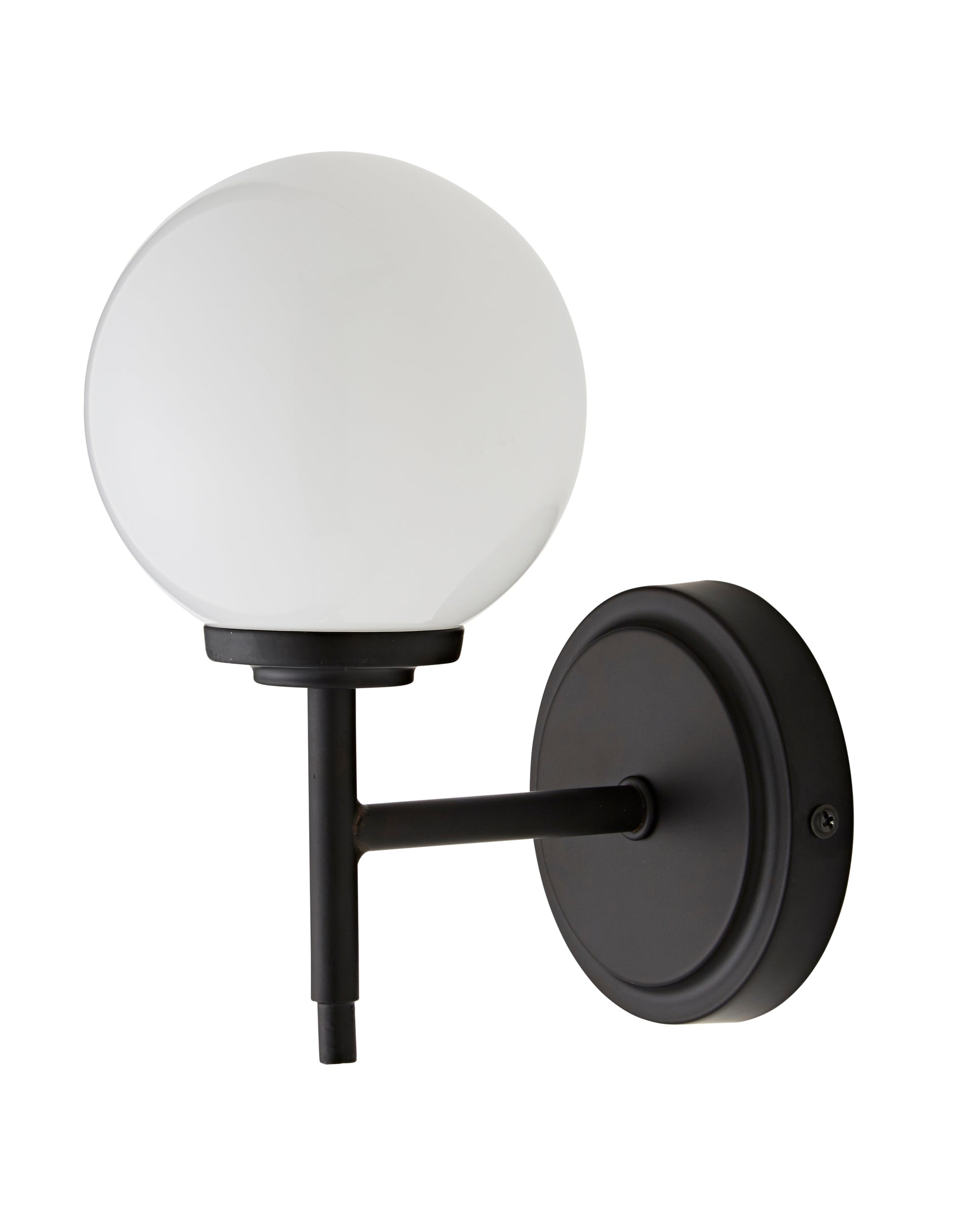 Forum SPA-31306-MBLK Porto G9 Opal Globe Wall Light IP44 Matt Black