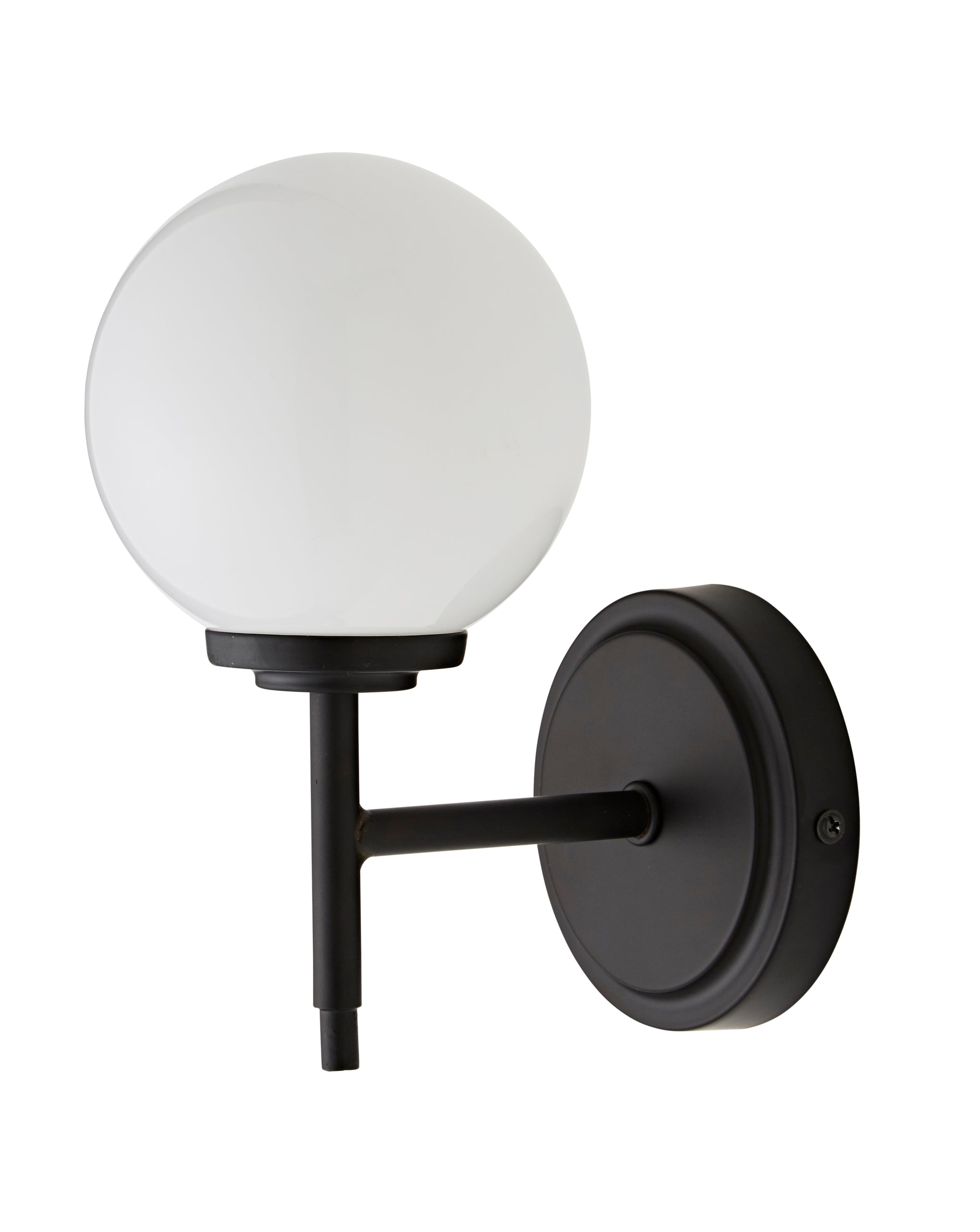 Forum SPA-31306-MBLK Porto G9 Opal Globe Wall Light IP44 Matt Black