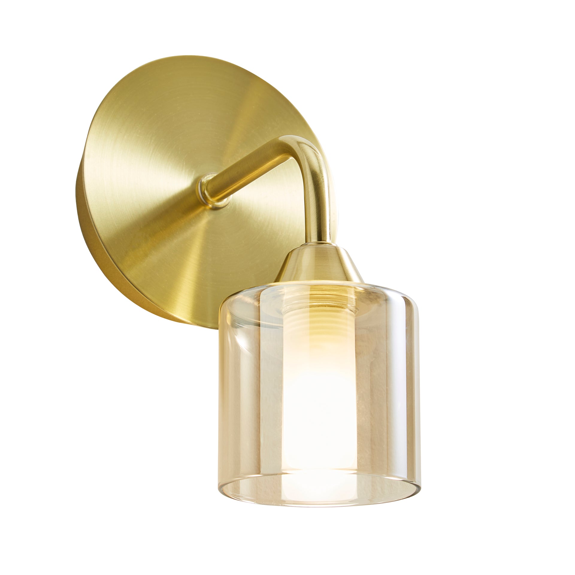 Forum SPA-35811-CHAMP Patras G9 Wall Light with Champagne Glasss Opal Glass Shade IP44 Satin Brass