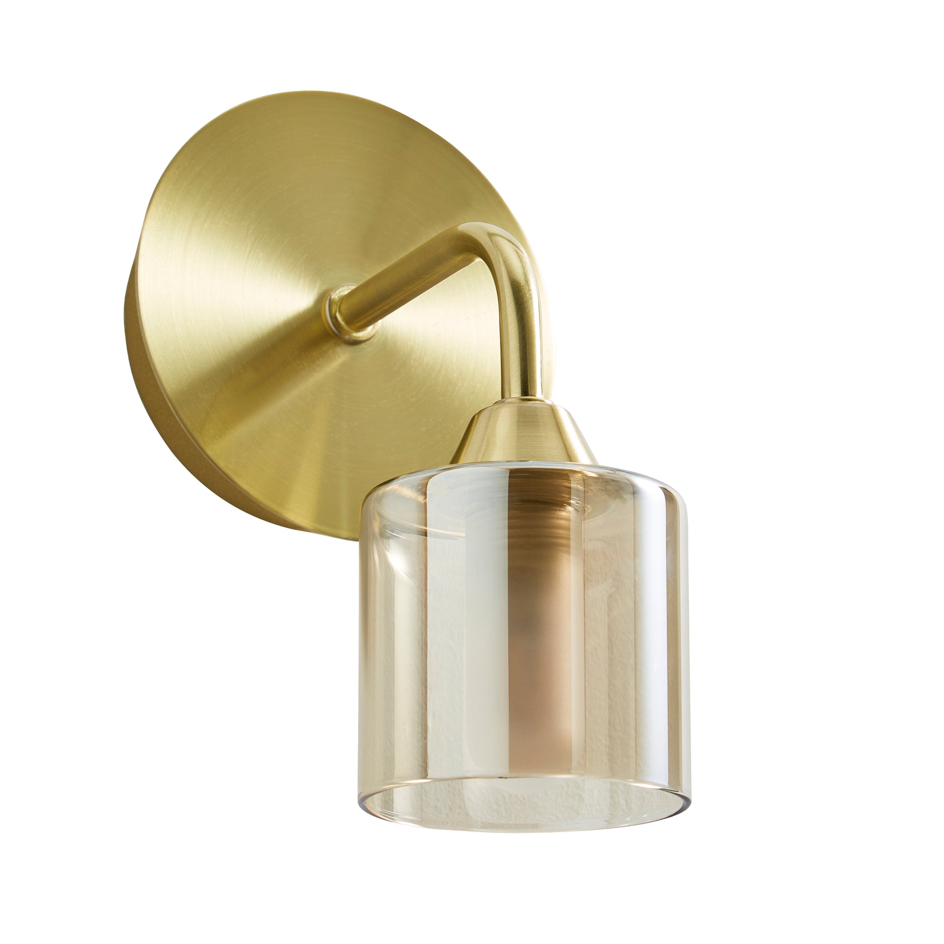 Forum SPA-35811-CHAMP Patras G9 Wall Light with Champagne Glasss Opal Glass Shade IP44 Satin Brass