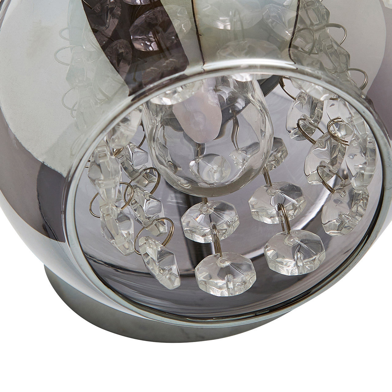 Forum SPA-35842-SMK Megara G9 Wall Light with Crystal Droplets and Smoked Glass Shade IP44 Chrome