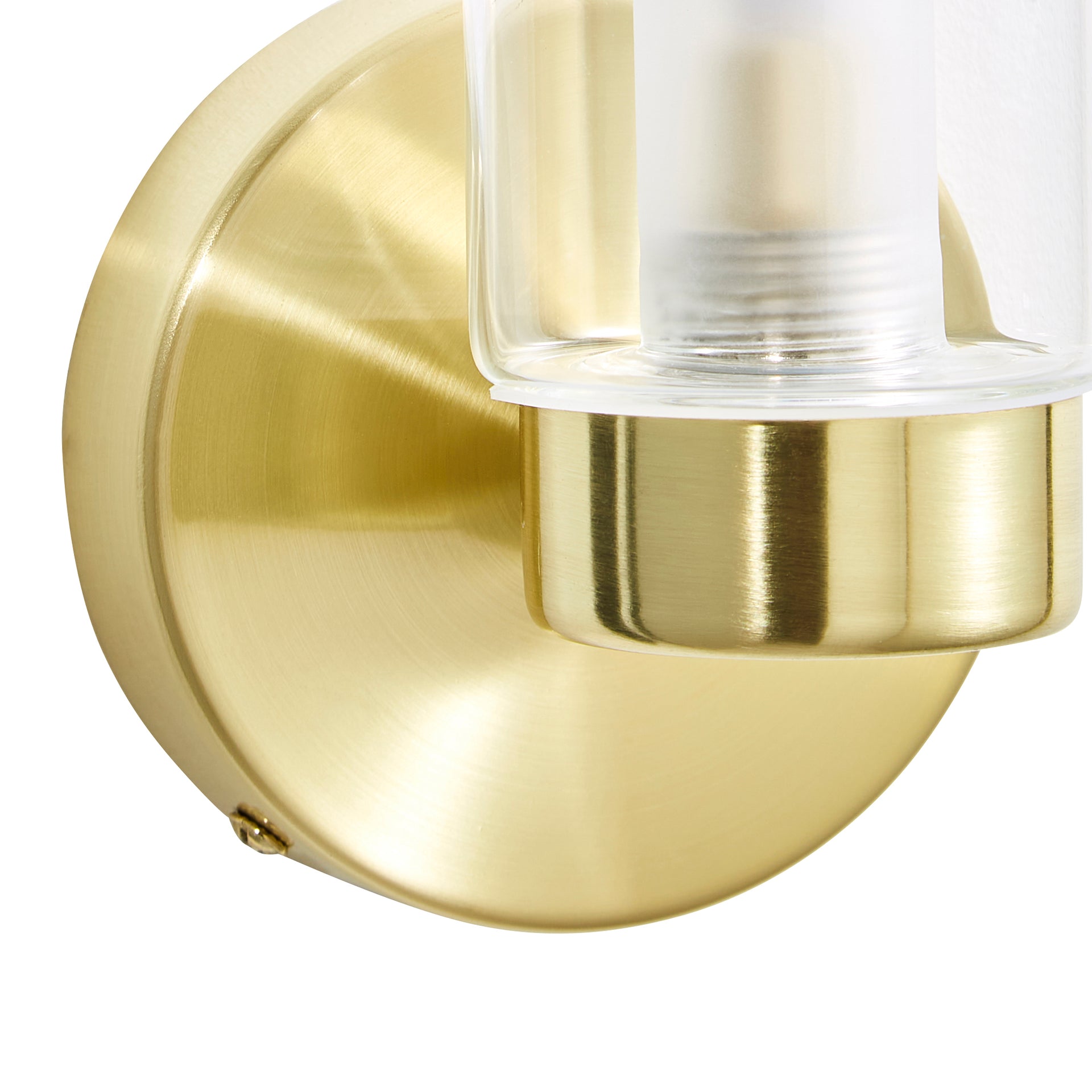 Forum SPA-35843-SBRS Sparti G9 Wall Light with Glass Tubular Shade IP44 Satin Brass