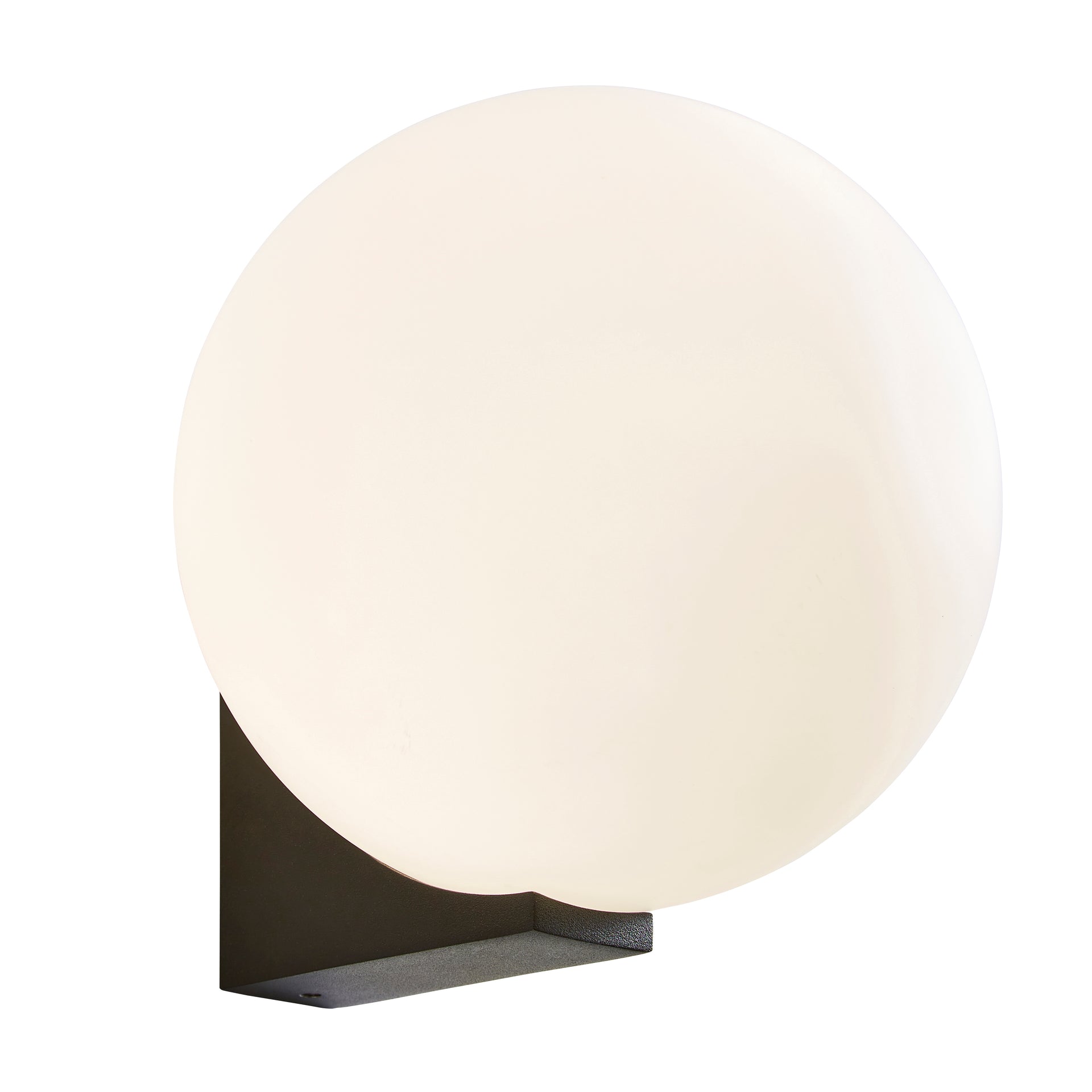Forum SPA-38576-TBLK Thiva G9 Opal Globe Wall Light IP44 Textured Black