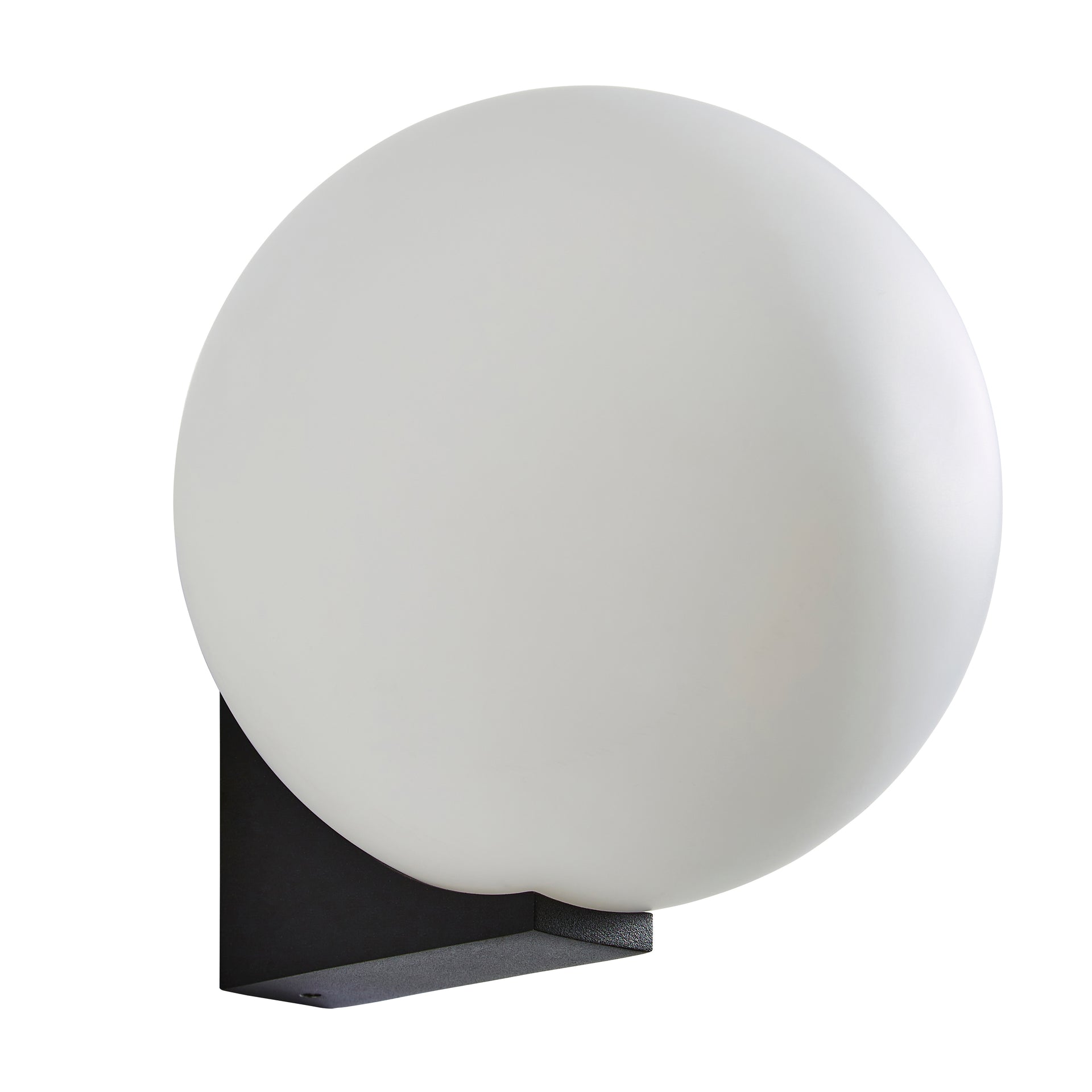Forum SPA-38576-TBLK Thiva G9 Opal Globe Wall Light IP44 Textured Black