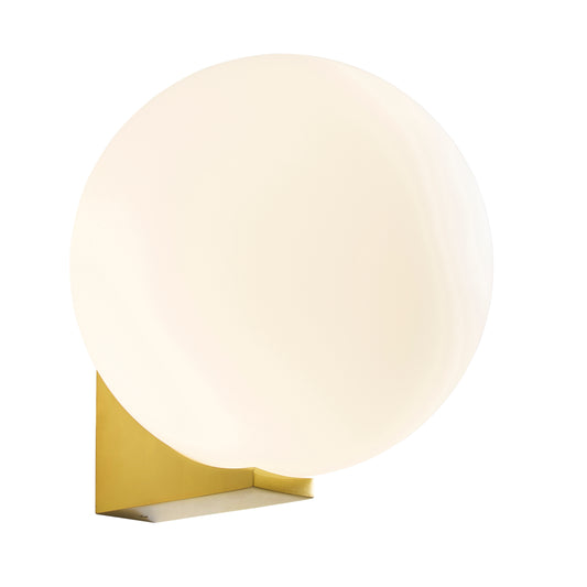 Forum SPA-38576-SBRS Thiva G9 Opal Globe Wall Light IP44 Satin Brass