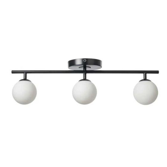 Forum SPA-41028-BLK Toronto 3 x G9 Opal Glass Globe Bar Spotlight IP44 Black