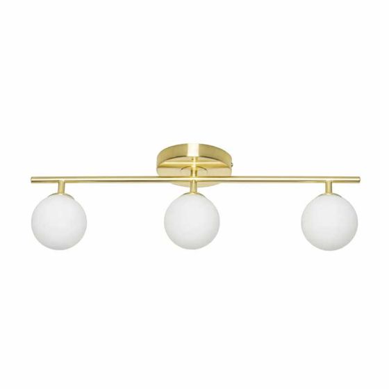 Forum SPA-41028-SBRS Toronto 3 x G9 Opal Glass Globe Bar Spotlight IP44 Satin Brass