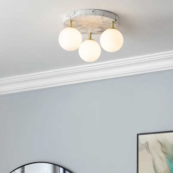 Forum SPA-41029-MAR Toronto 3 x G9 Opal Glass Globe Spotlight IP44 Marble Effect