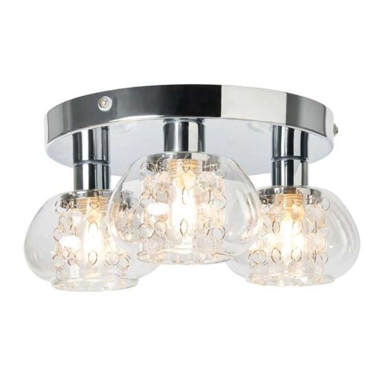 Forum SPA-41159-CHR Vancouver 3 x G9 Ceiling Light with Opal Shades IP44 Chrome