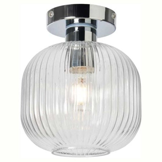 Forum SPA-41296-CHR Quebec E27 Glass Ceiling Light IP44 Chrome