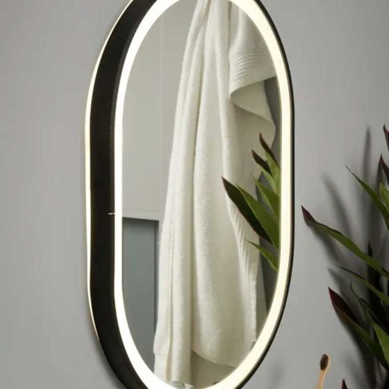 Forum SPA-45860-BLK Cian 20W CCT LED Illuminated Oval Mirror IP44 Black