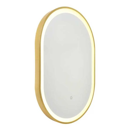 Forum SPA-45860-SBRS Cian 20W CCT LED Illuminated Oval Mirror IP44 Satin Brass