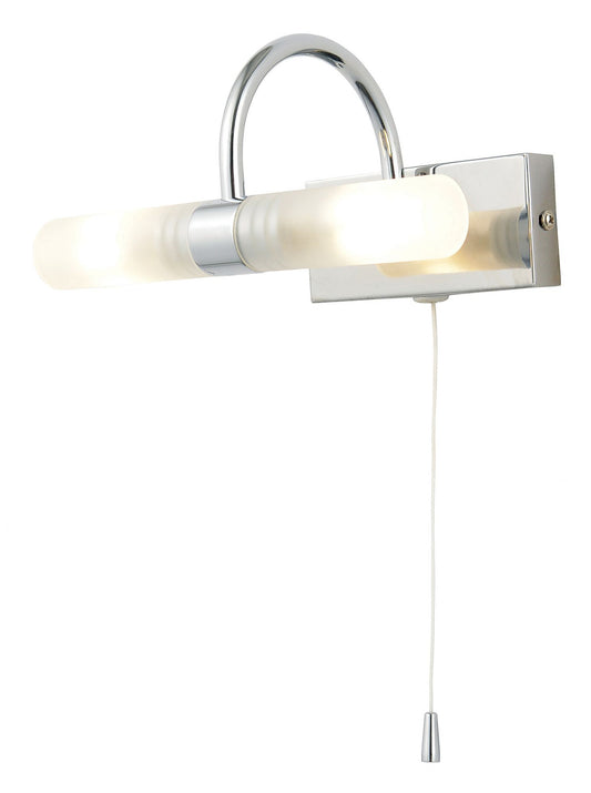 Forum SPA-6888.014 Corvus 2 x G9 Curved Opal Wall Light with Pull Switch IP44 Chrome