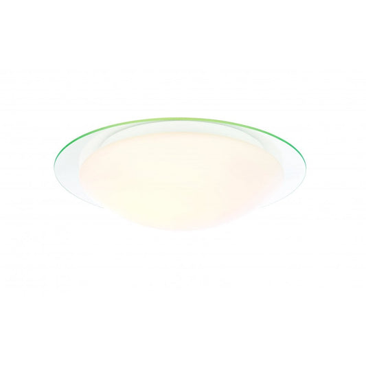 Forum SPA-AS-2831-C Carin E27 Round Opal Glass Ceiling Light IP44 Chrome