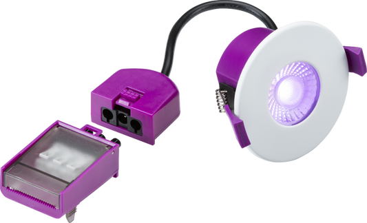 Knightsbridge SPKEVFKRGBW SpektroLED Evo 8W Fixed CCT / RGB Smart LED Downlight IP65 White