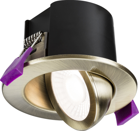 Knightsbridge SPKEVTAB SpektroLED Evo 5-7W Tilt CCT LED Downlight IP65 Antique Brass