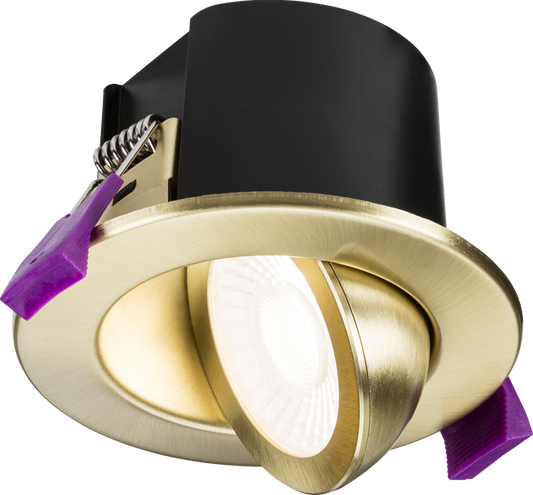Knightsbridge SPKEVTB SpektroLED Evo 5-7W Tilt CCT LED Downlight IP65 Brushed Brass