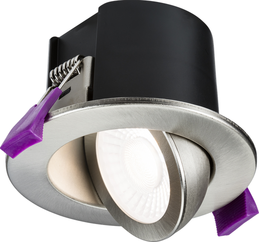 Knightsbridge SPKEVTBC SpektroLED Evo 5-7W Tilt CCT LED Downlight IP65 Brushed Chrome