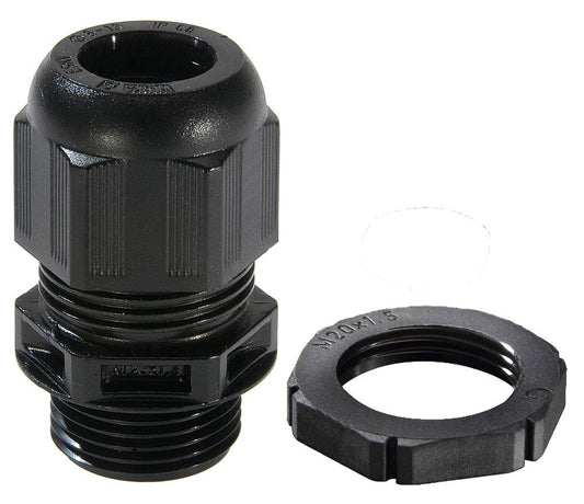 Wiska 99705 SPRINT® 25mm Polyamide Cable Gland and Locknut Black IP68/IP69