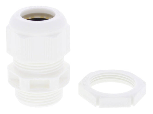 Wiska 99706 SPRINT® 25mm Polyamide Cable Gland and Locknut White IP68/IP69