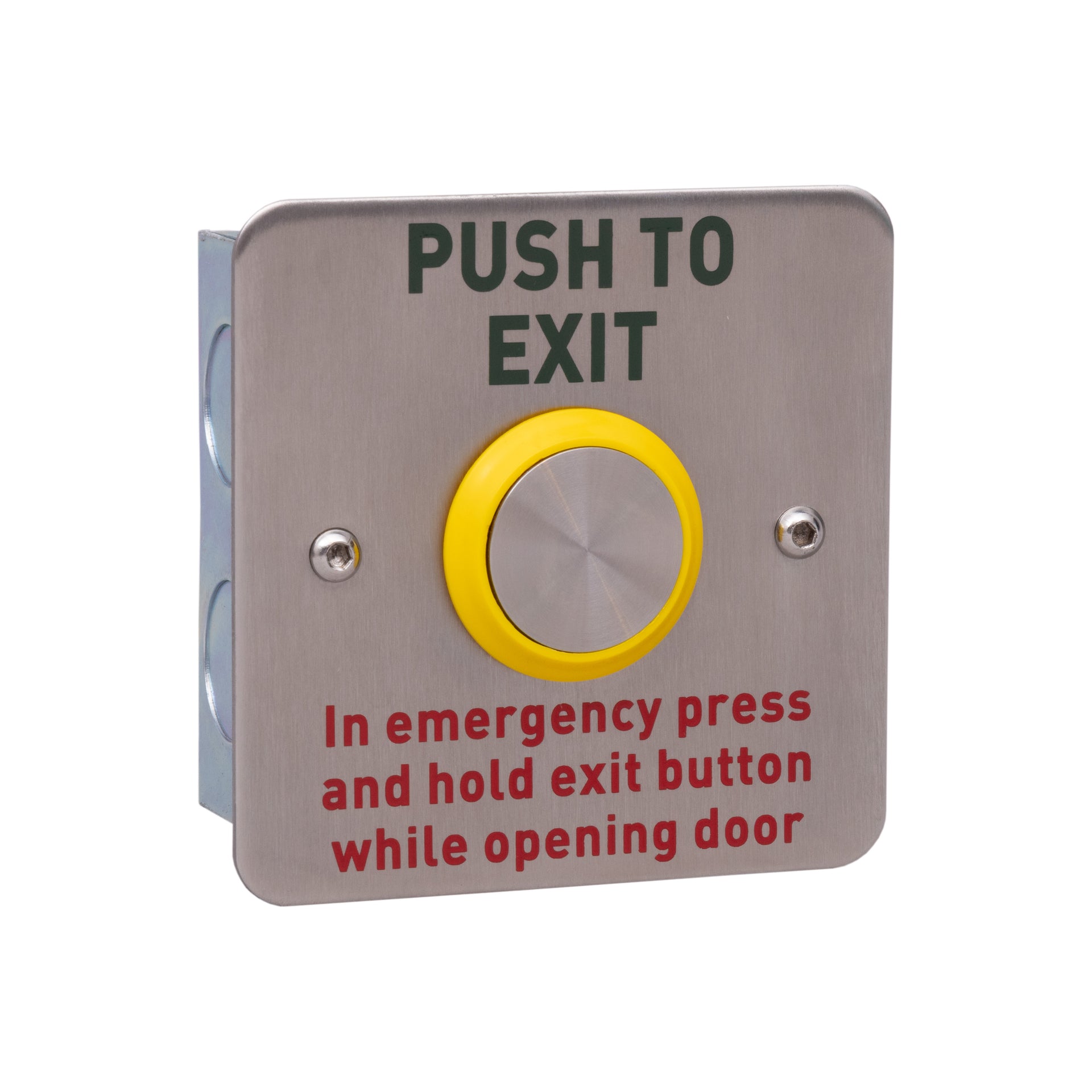 RGL SREB/YB Push To Exit' Self Resetting Exit Button Stainless Steel
