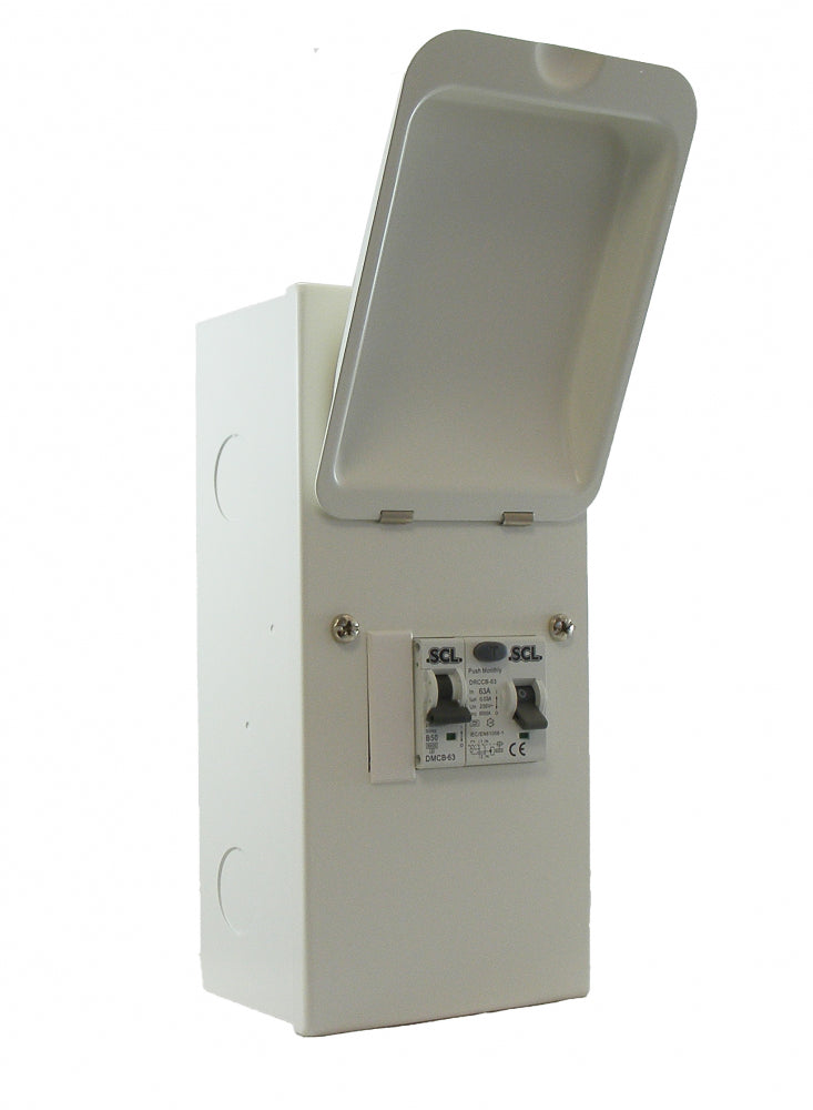 Switchtec ESSU-63AT501P SCL SP Metal Clad Shower Unit with 63A RCD + 50A MCB